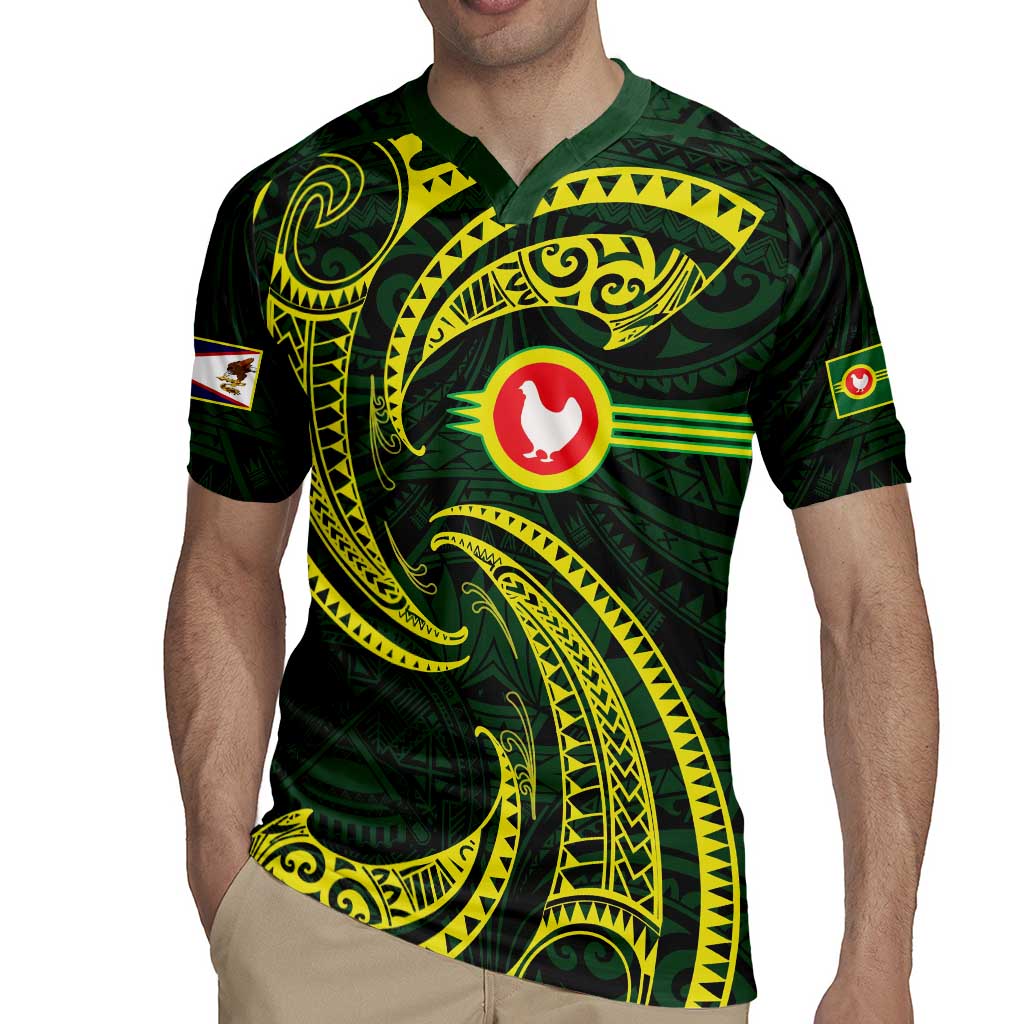 American Samoa Manua Cession Day Personalized Rugby Jersey Polynesian Wave Style