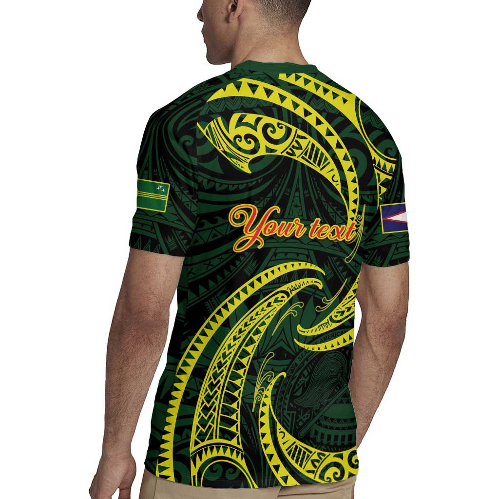 American Samoa Manua Cession Day Personalized Rugby Jersey Polynesian Wave Style
