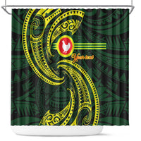 American Samoa Manua Cession Day Personalized Shower Curtain Polynesian Wave Style