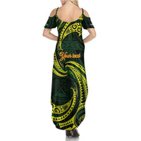 American Samoa Manua Cession Day Personalized Summer Maxi Dress Polynesian Wave Style