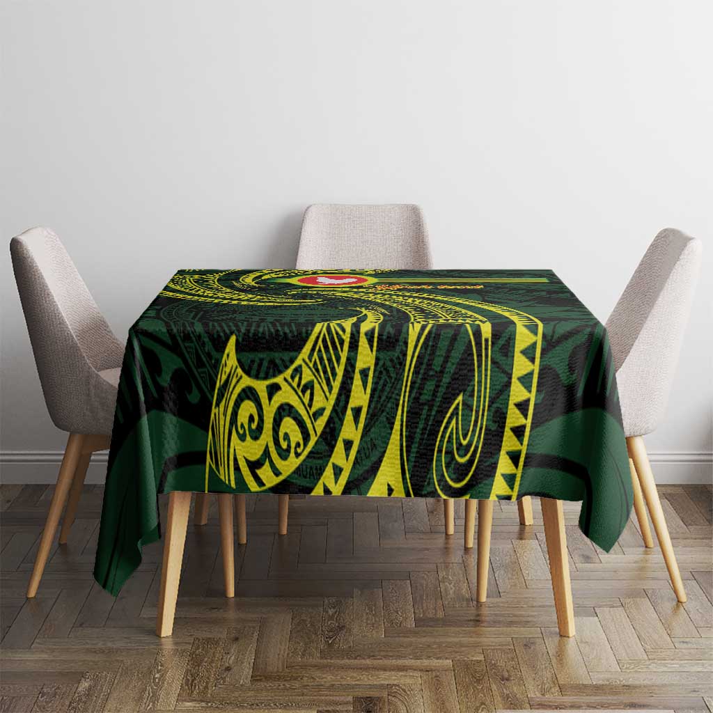 American Samoa Manua Cession Day Personalized Tablecloth Polynesian Wave Style