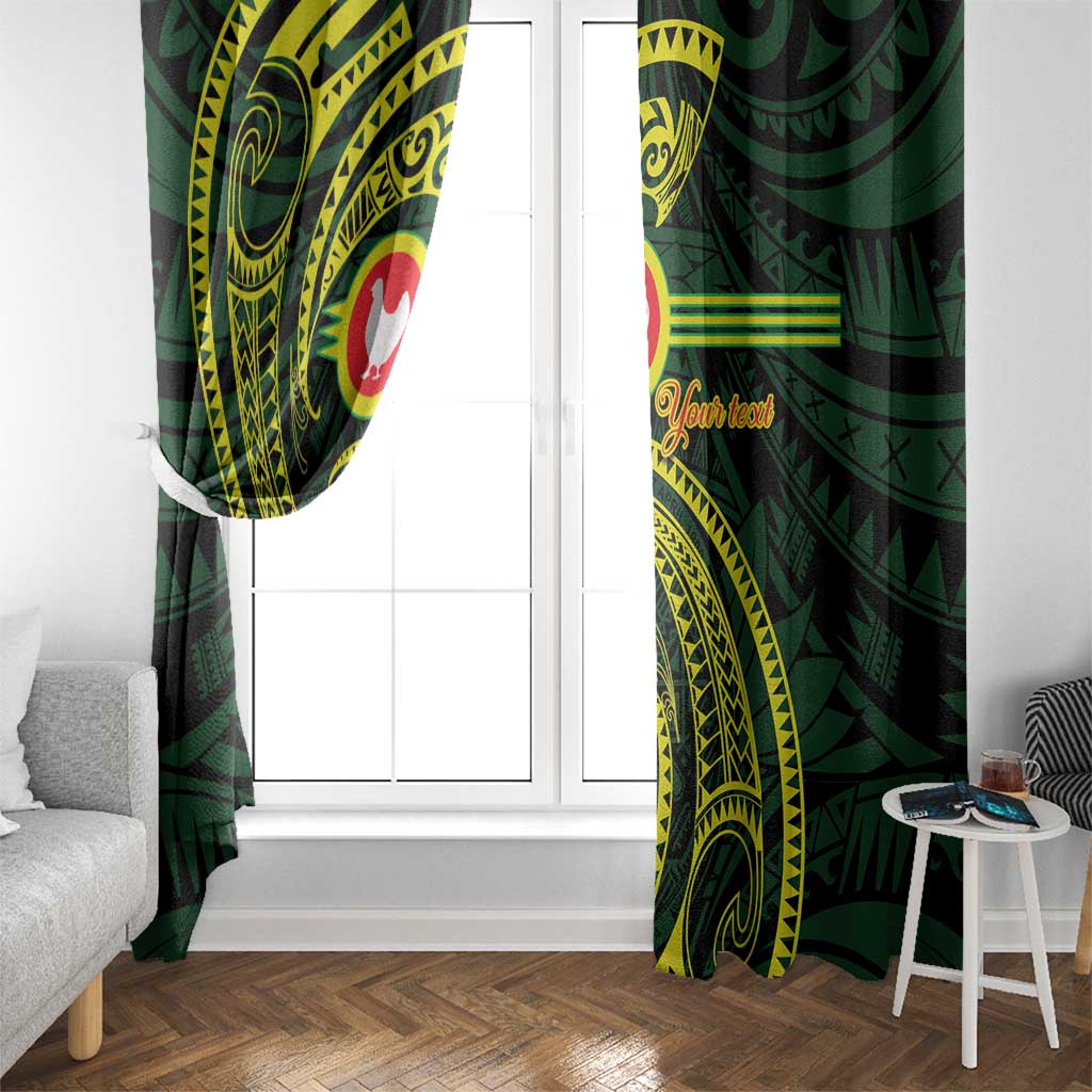 American Samoa Manua Cession Day Personalized Window Curtain Polynesian Wave Style