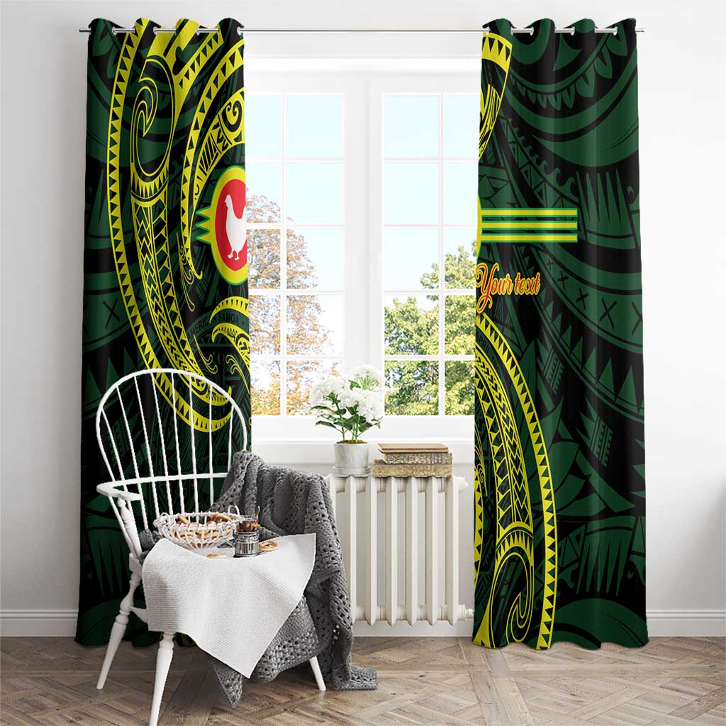 American Samoa Manua Cession Day Personalized Window Curtain Polynesian Wave Style