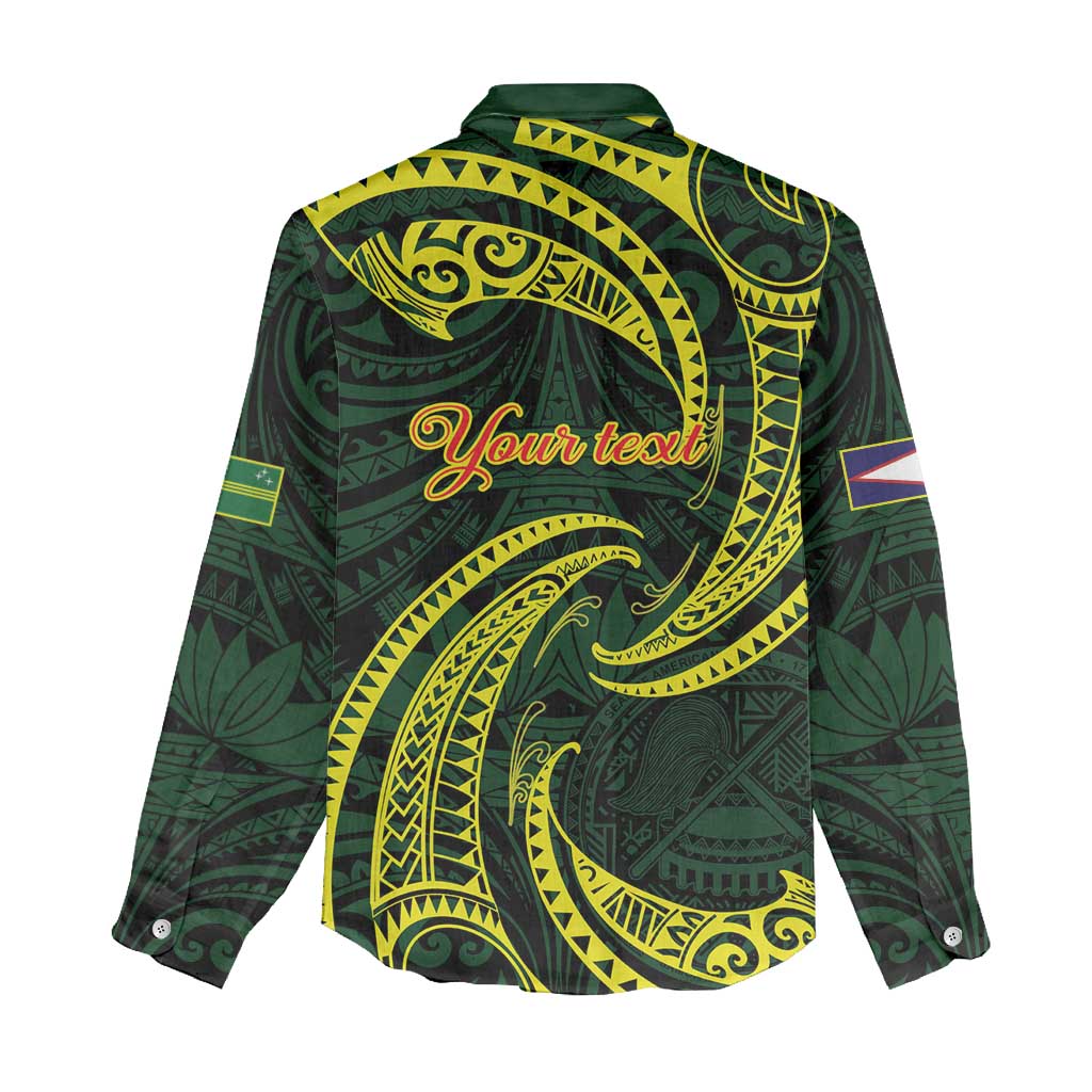 American Samoa Manua Cession Day Personalized Women Casual Shirt Polynesian Wave Style