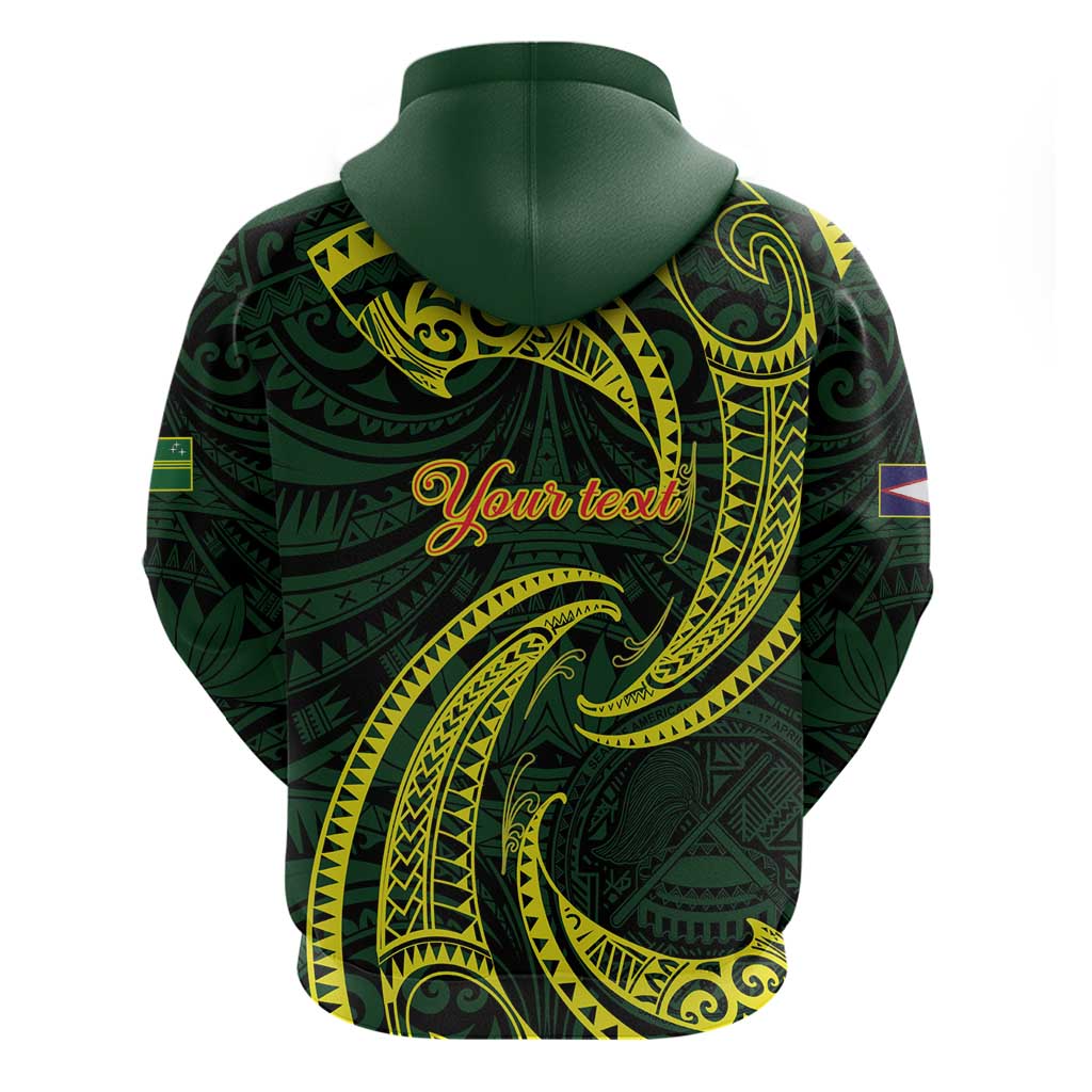 American Samoa Manua Cession Day Personalized Zip Hoodie Polynesian Wave Style