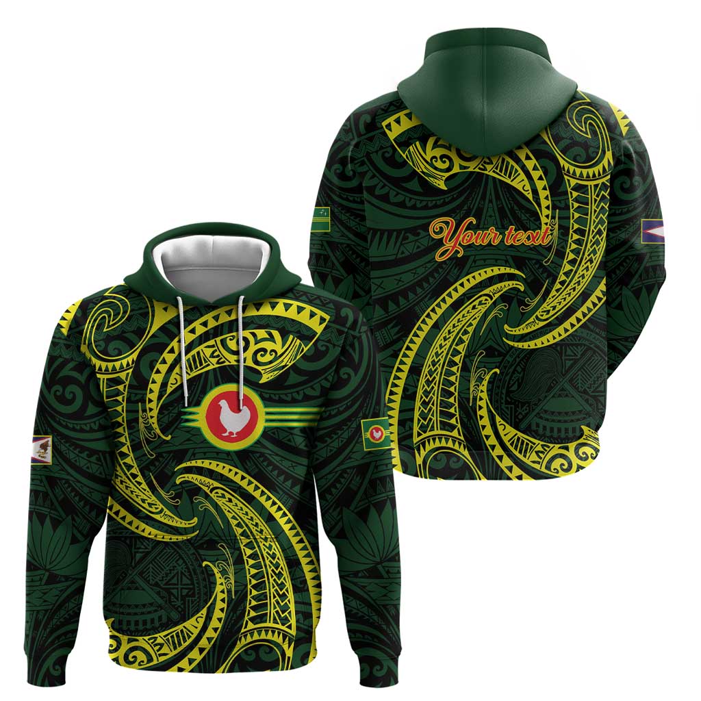 American Samoa Manua Cession Day Personalized Zip Hoodie Polynesian Wave Style