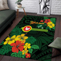 American Samoa Manu'atele Personalized Area Rug Manua Island Hibiscus Flowers