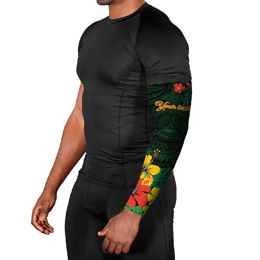 American Samoa Manu'atele Personalized Arm Sleeves Manua Island Hibiscus Flowers - Polynesian Pride