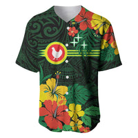 American Samoa Manu'atele Personalized Baseball Jersey Manua Island Hibiscus Flowers