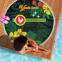 American Samoa Manu'atele Personalized Beach Blanket Manua Island Hibiscus Flowers