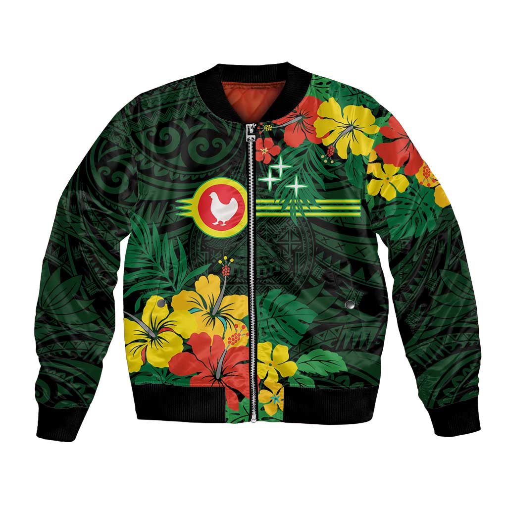 American Samoa Manu'atele Personalized Bomber Jacket Manua Island Hibiscus Flowers