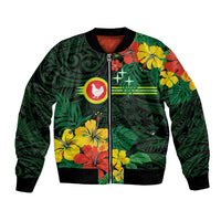 American Samoa Manu'atele Personalized Bomber Jacket Manua Island Hibiscus Flowers