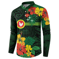 American Samoa Manu'atele Personalized Button Sweatshirt Manua Island Hibiscus Flowers