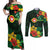 American Samoa Manu'atele Personalized Couples Matching Off Shoulder Maxi Dress and Long Sleeve Button Shirt Manua Island Hibiscus Flowers