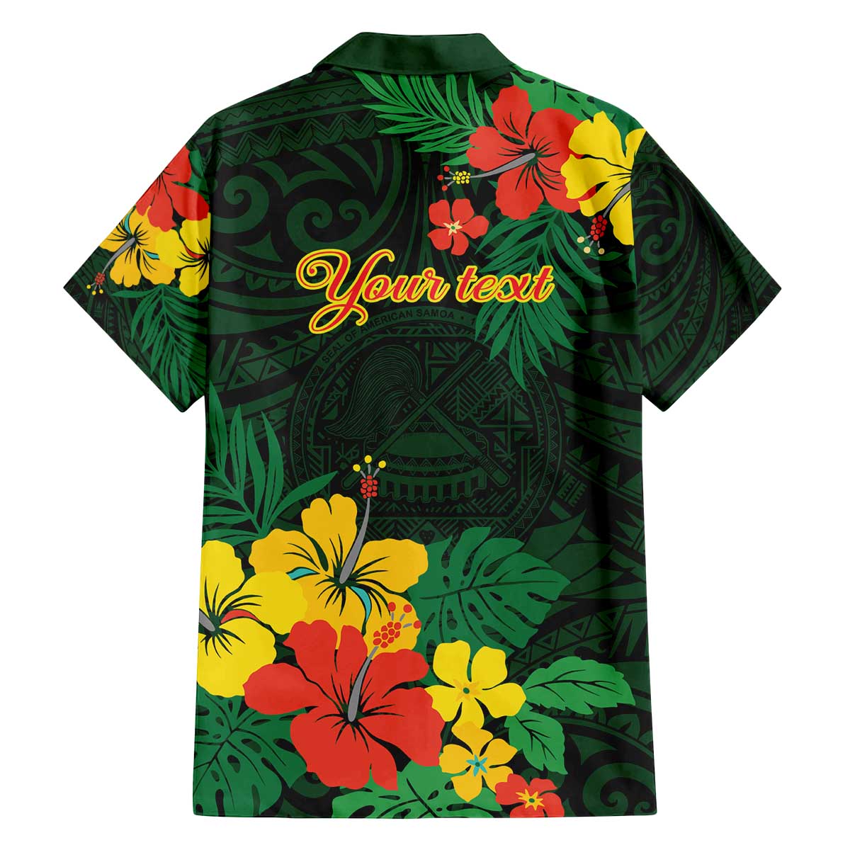 American Samoa Manu'atele Personalized Family Matching Off The Shoulder Long Sleeve Dress and Hawaiian Shirt Manua Island Hibiscus Flowers
