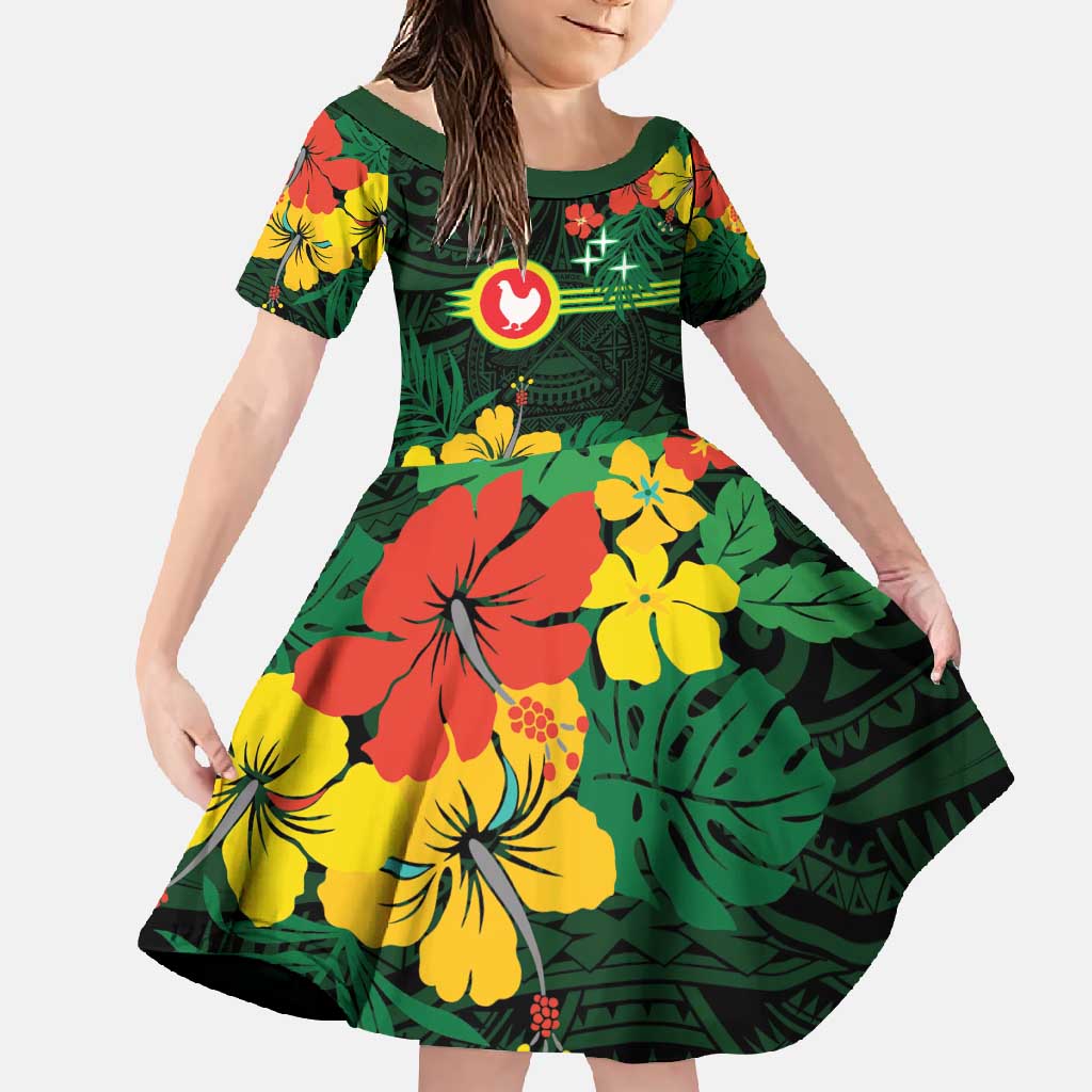 American Samoa Manu'atele Personalized Family Matching Off Shoulder Maxi Dress and Hawaiian Shirt Manua Island Hibiscus Flowers