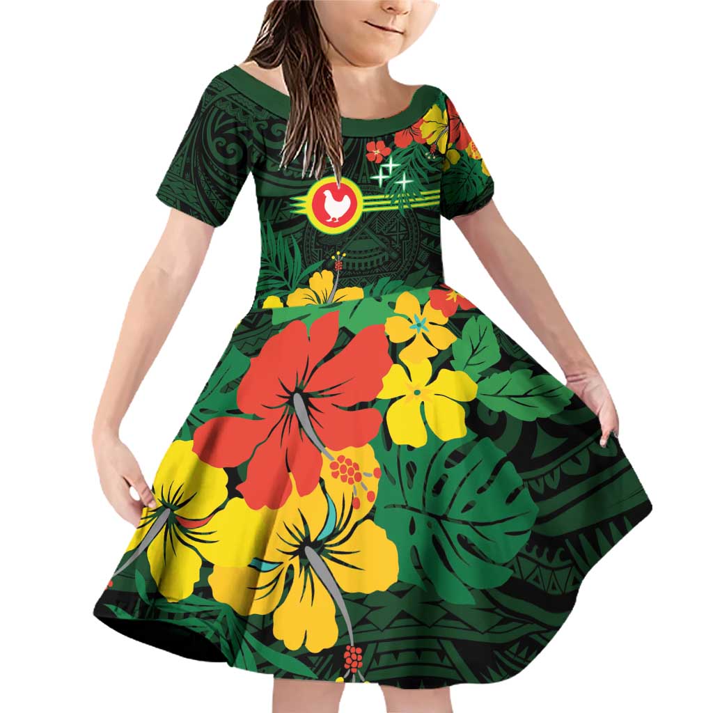 American Samoa Manu'atele Personalized Family Matching Off Shoulder Short Dress and Hawaiian Shirt Manua Island Hibiscus Flowers