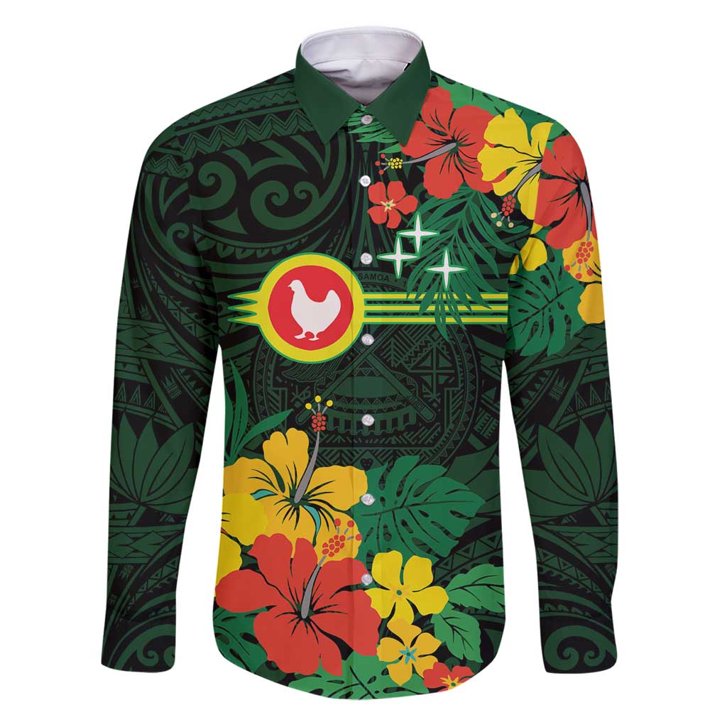 American Samoa Manu'atele Personalized Family Matching Puletasi and Hawaiian Shirt Manua Island Hibiscus Flowers