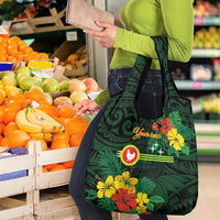 American Samoa Manu'atele Personalized Grocery Bag Manua Island Hibiscus Flowers