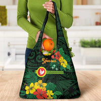 American Samoa Manu'atele Personalized Grocery Bag Manua Island Hibiscus Flowers