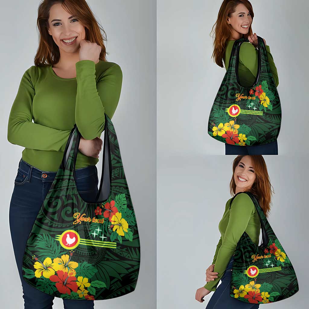 American Samoa Manu'atele Personalized Grocery Bag Manua Island Hibiscus Flowers