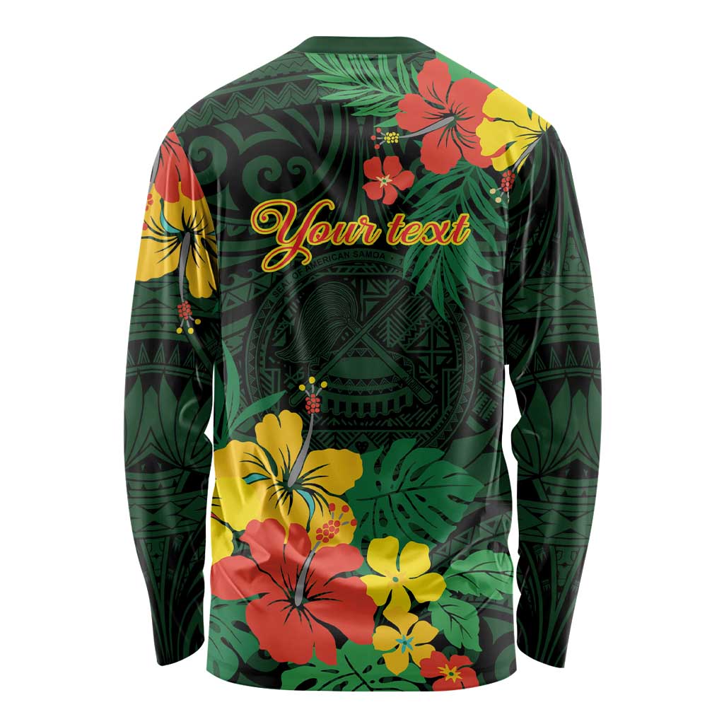 American Samoa Manu'atele Personalized Long Sleeve Shirt Manua Island Hibiscus Flowers