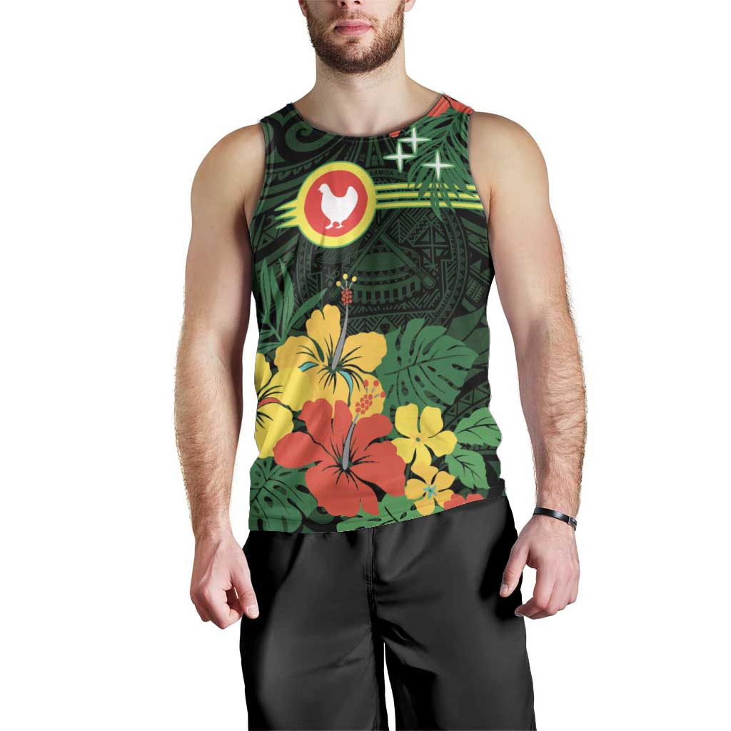 American Samoa Manu'atele Personalized Men Tank Top Manua Island Hibiscus Flowers