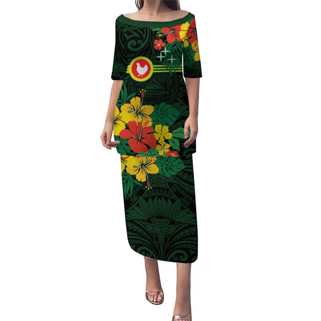 American Samoa Manu'atele Personalized Puletasi Manua Island Hibiscus Flowers