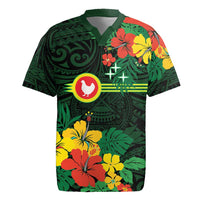 American Samoa Manu'atele Personalized Rugby Jersey Manua Island Hibiscus Flowers