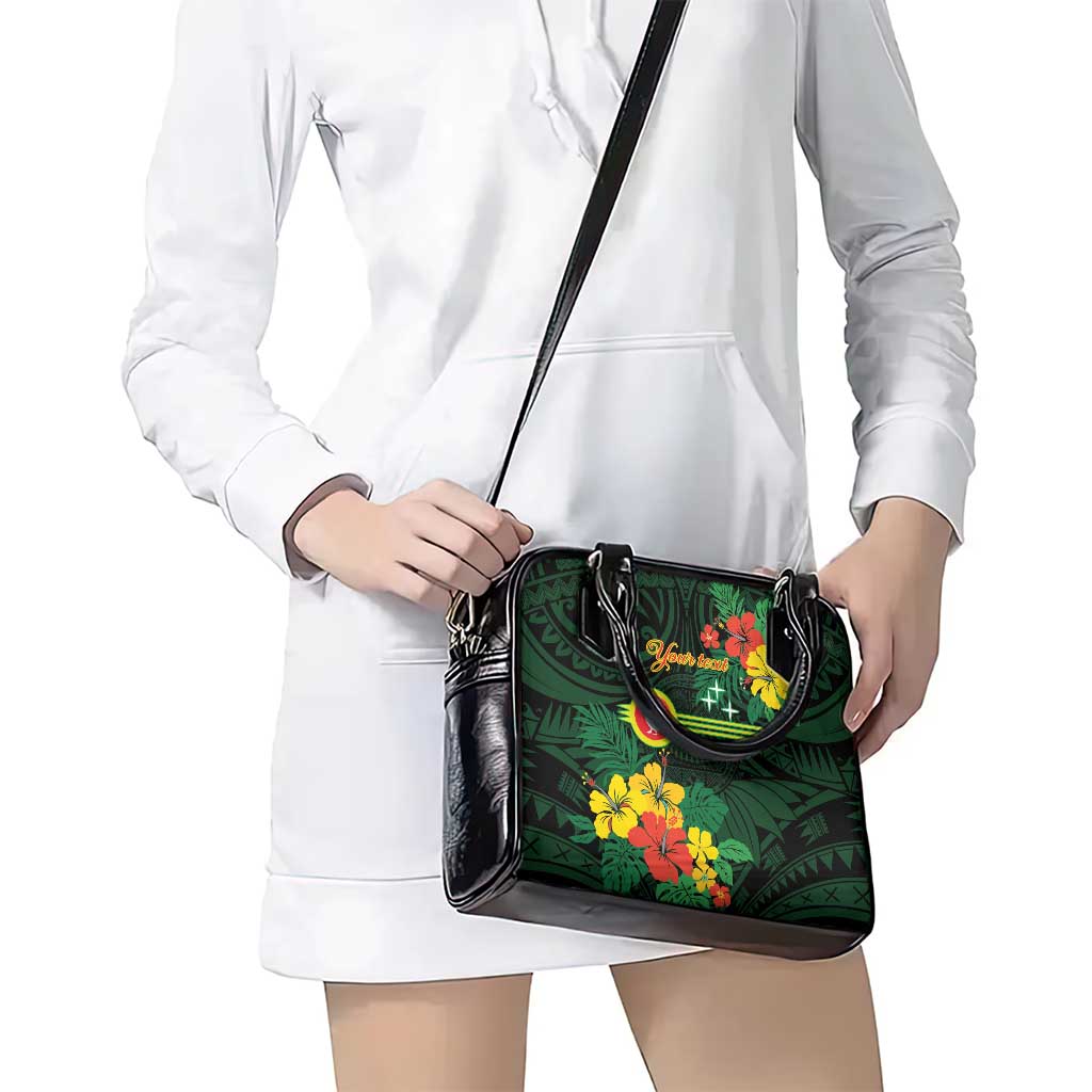American Samoa Manu'atele Personalized Shoulder Handbag Manua Island Hibiscus Flowers