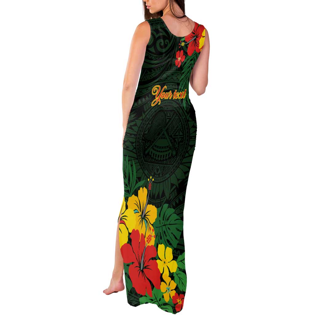 American Samoa Manu'atele Personalized Tank Maxi Dress Manua Island Hibiscus Flowers