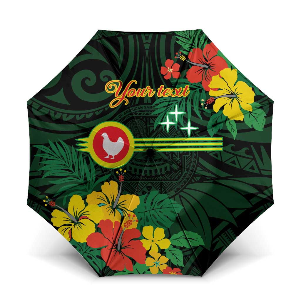 American Samoa Manu'atele Personalized Umbrella Manua Island Hibiscus Flowers - Polynesian Pride