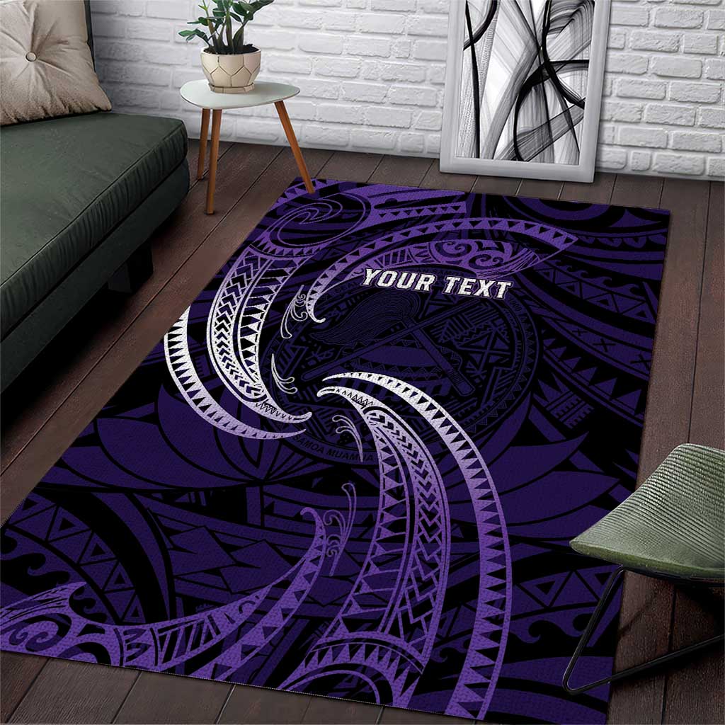 Manua Segaula American Samoa High School Personalized Area Rug Polynesian Wave Style
