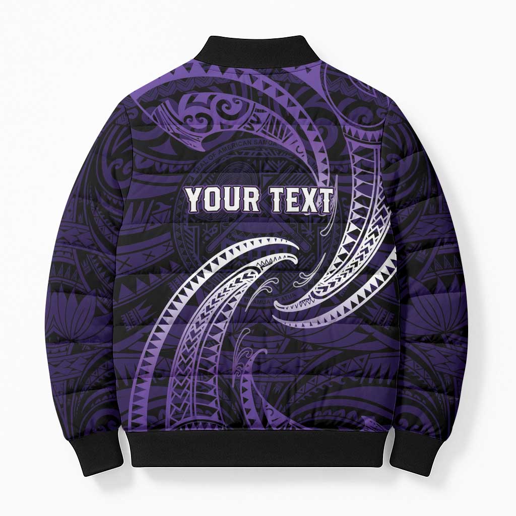 Manua Segaula American Samoa High School Personalized Bomber Puffer Jacket Polynesian Wave Style - Polynesian Pride