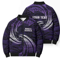 Manua Segaula American Samoa High School Personalized Bomber Puffer Jacket Polynesian Wave Style - Polynesian Pride