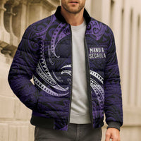 Manua Segaula American Samoa High School Personalized Bomber Puffer Jacket Polynesian Wave Style - Polynesian Pride