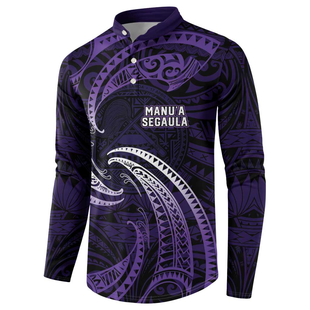 Manua Segaula American Samoa High School Personalized Button Sweatshirt Polynesian Wave Style