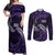 Manua Segaula American Samoa High School Personalized Couples Matching Off Shoulder Maxi Dress and Long Sleeve Button Shirt Polynesian Wave Style