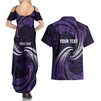 Manua Segaula American Samoa High School Personalized Couples Matching Summer Maxi Dress and Hawaiian Shirt Polynesian Wave Style