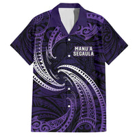 Manua Segaula American Samoa High School Personalized Family Matching Off Shoulder Short Dress and Hawaiian Shirt Polynesian Wave Style