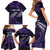 Manua Segaula American Samoa High School Personalized Family Matching Short Sleeve Bodycon Dress and Hawaiian Shirt Polynesian Wave Style