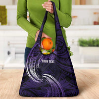 Manua Segaula American Samoa High School Personalized Grocery Bag Polynesian Wave Style