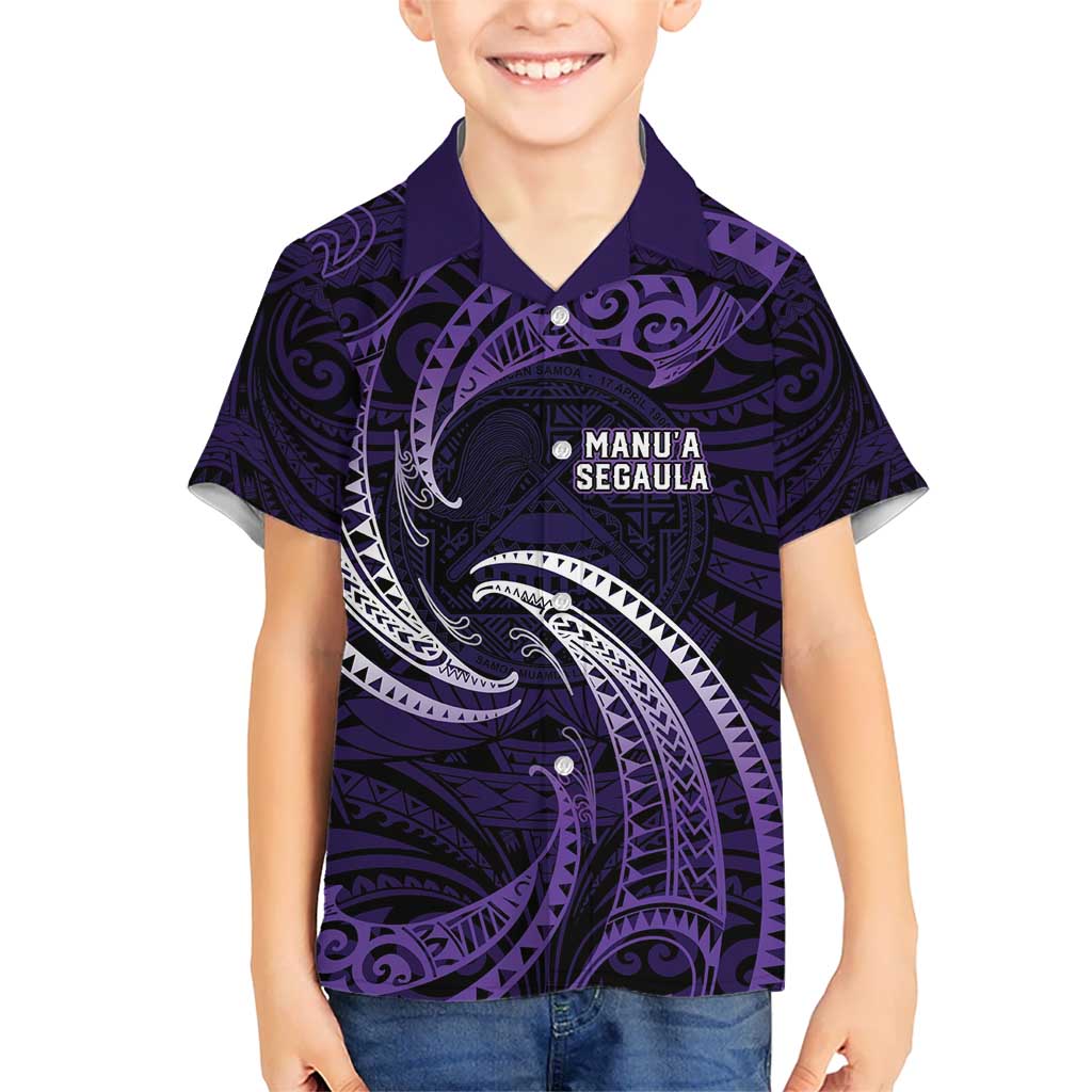 Manua Segaula American Samoa High School Personalized Kid Hawaiian Shirt Polynesian Wave Style