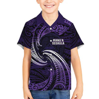 Manua Segaula American Samoa High School Personalized Kid Hawaiian Shirt Polynesian Wave Style