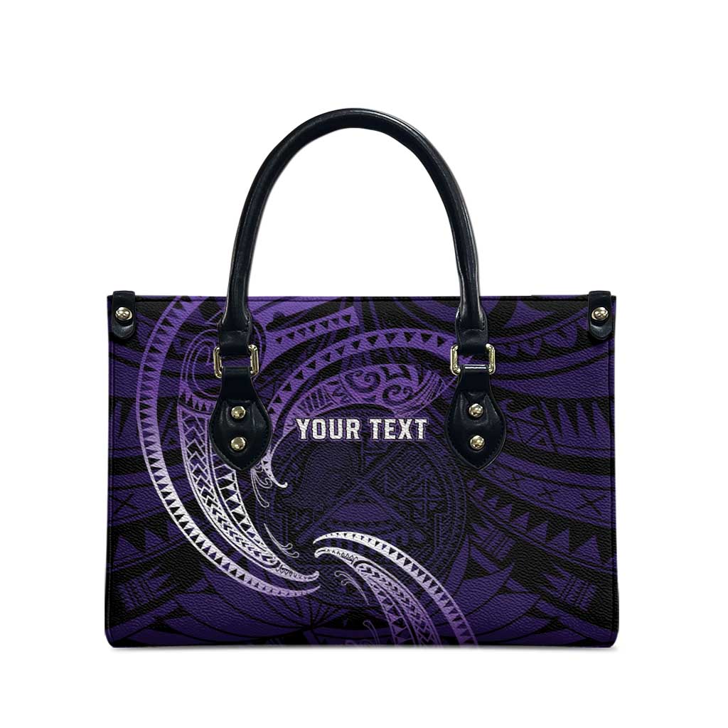 Manua Segaula American Samoa High School Personalized Leather Bag Polynesian Wave Style - Polynesian Pride