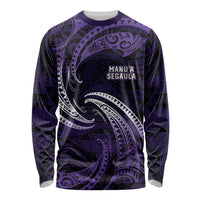 Manua Segaula American Samoa High School Personalized Long Sleeve Shirt Polynesian Wave Style