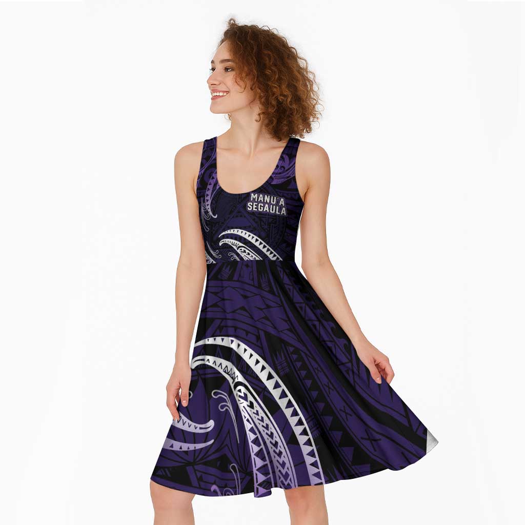 Manua Segaula American Samoa High School Personalized Midi Dress Polynesian Wave Style - Polynesian Pride