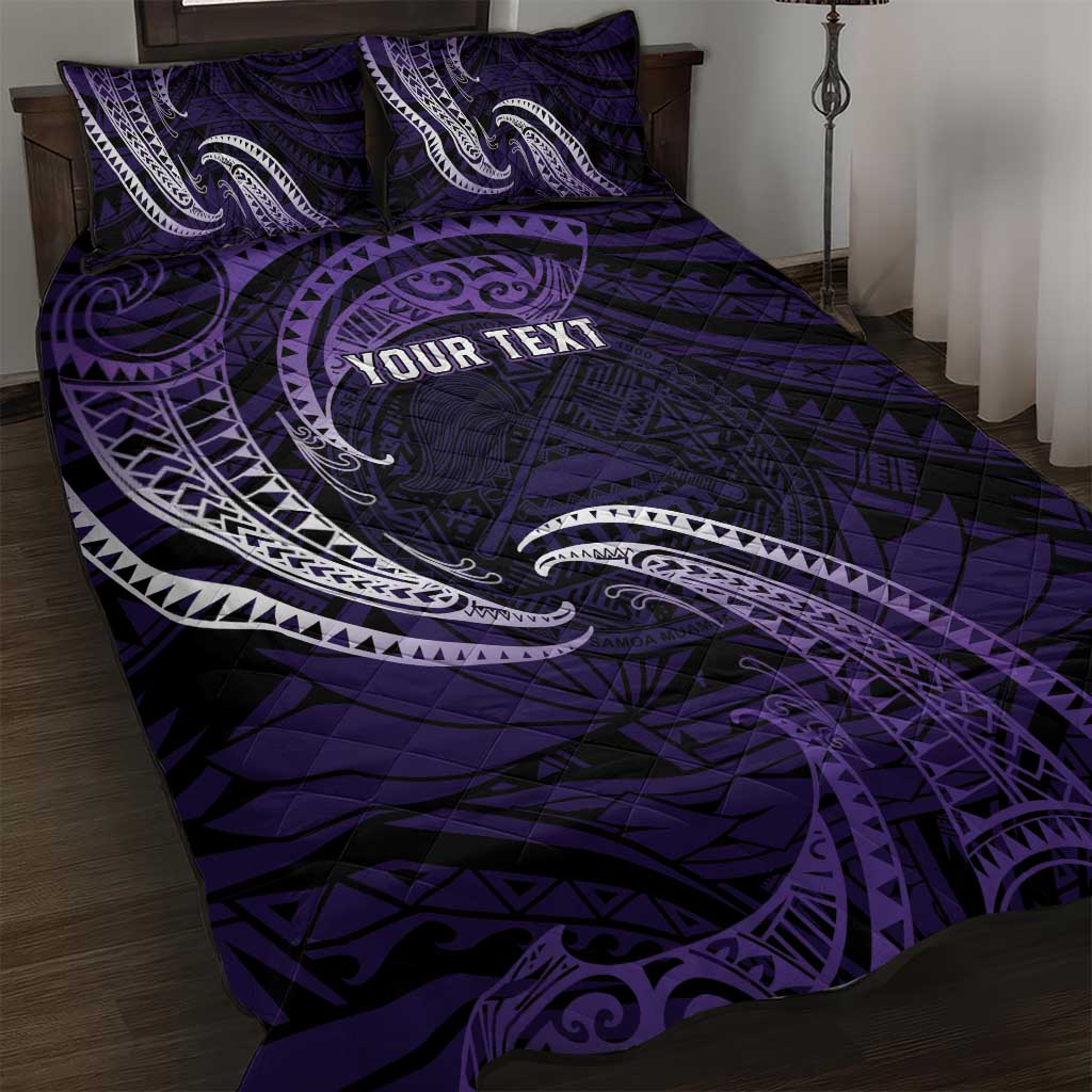 Manua Segaula American Samoa High School Personalized Quilt Bed Set Polynesian Wave Style
