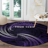 Manua Segaula American Samoa High School Personalized Round Carpet Polynesian Wave Style