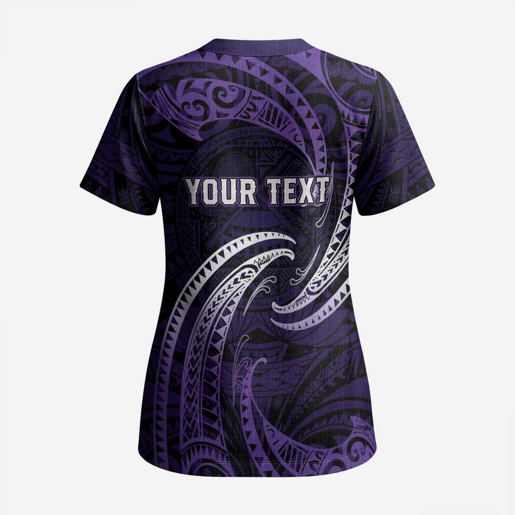 Manua Segaula American Samoa High School Personalized Scrub Top Polynesian Wave Style - Polynesian Pride